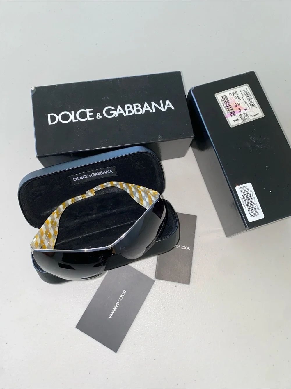Vintage Dolce & Gabbana DG4102 501/87 Shield Sunglasses Italy Y2K Unisex
